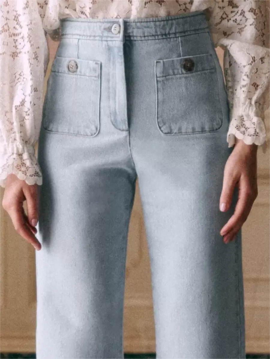 Polyester Denim Trousers