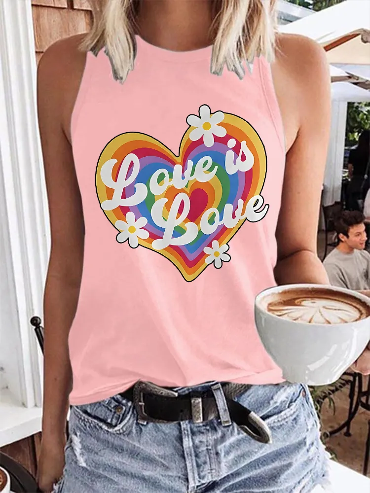 Women'S Love Is Love Round-Neck Sleeveless Vest