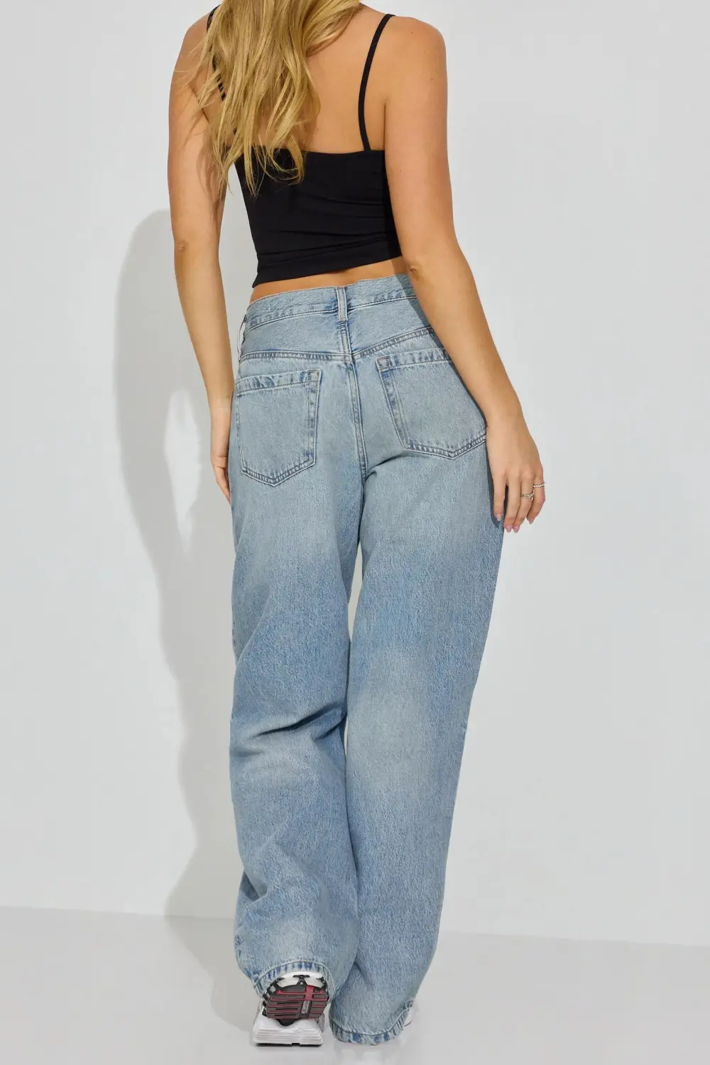 Low Rise Baggy Blue Jeans