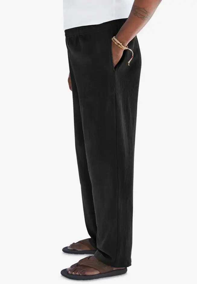 Elastic Waist Gauze Cotton Pants