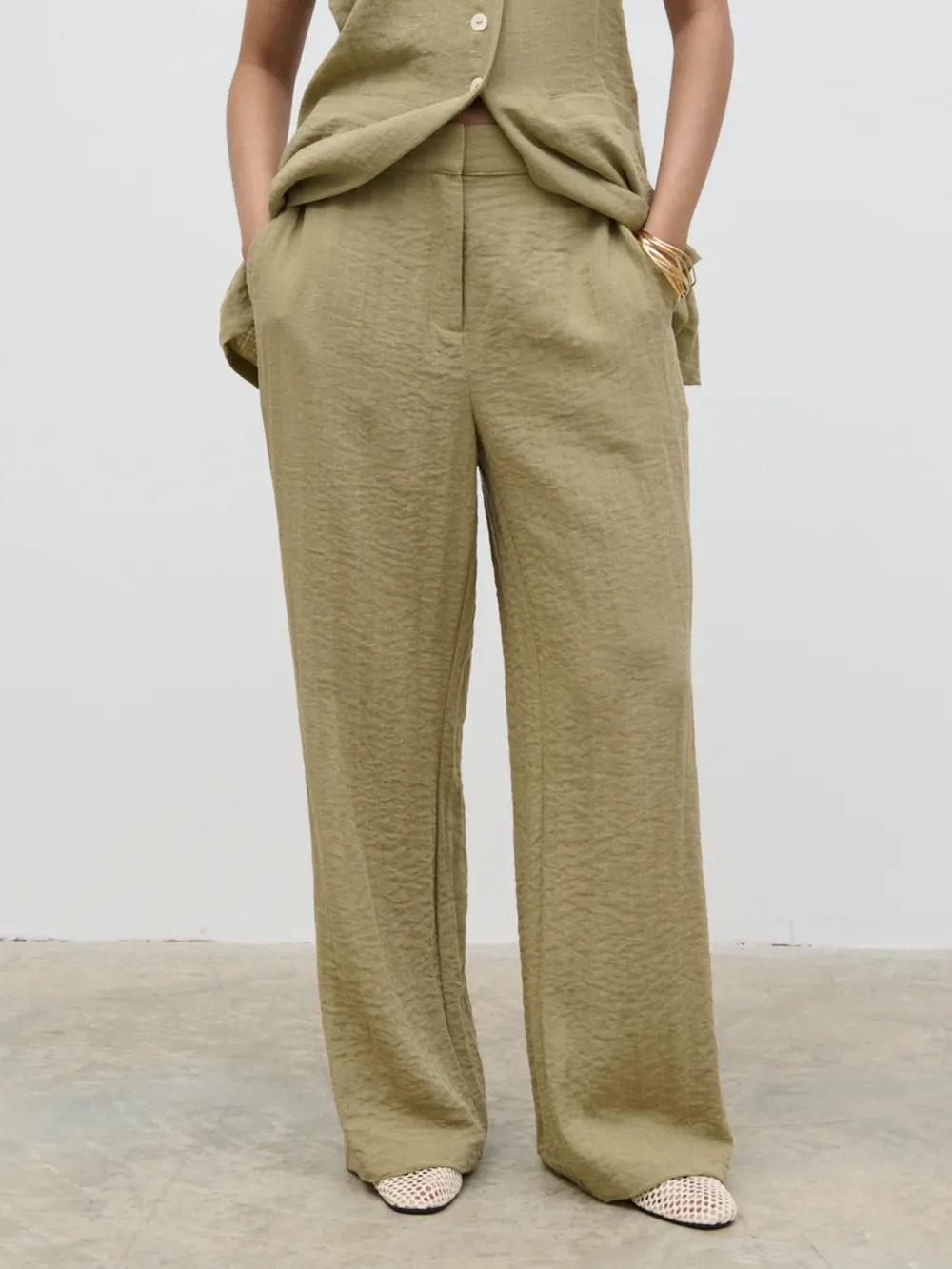 Casual Style Olive Trousers