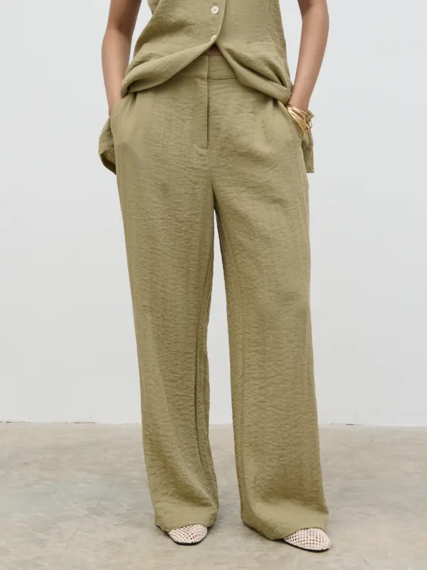 Casual Style Olive Trousers