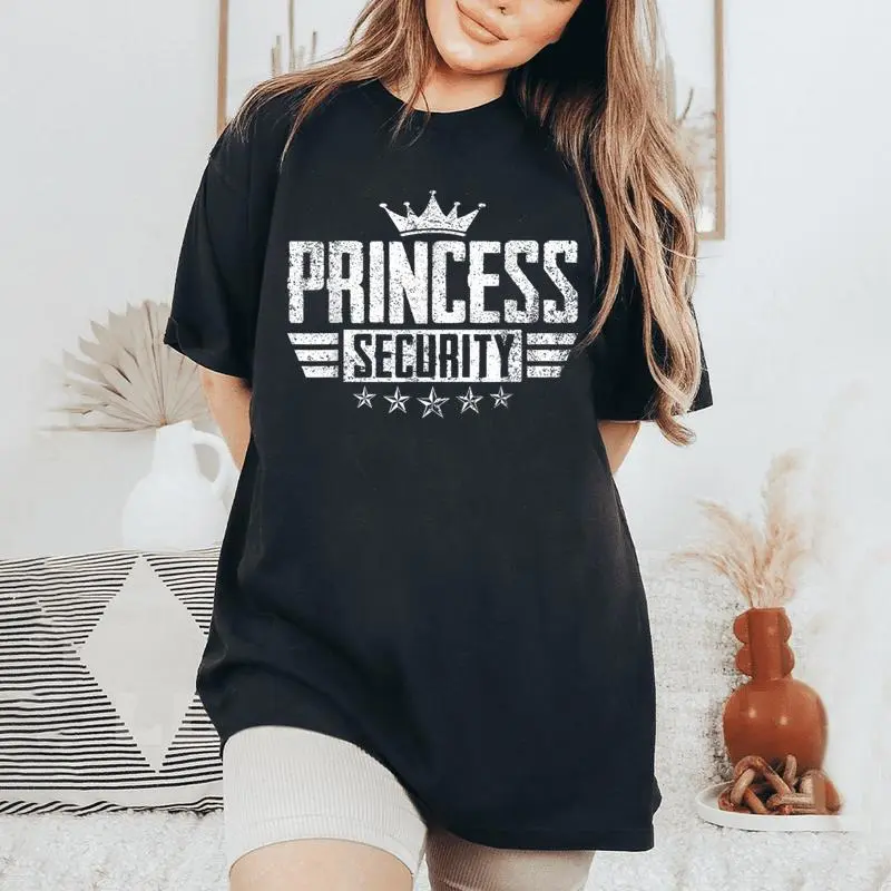 Princess Security Halloween Birthday Dad Mom Big Brother Women's Oversized Comfort T-Shirt