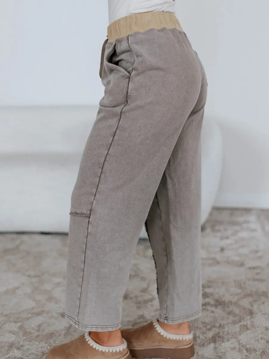 Contrast Waist Pants