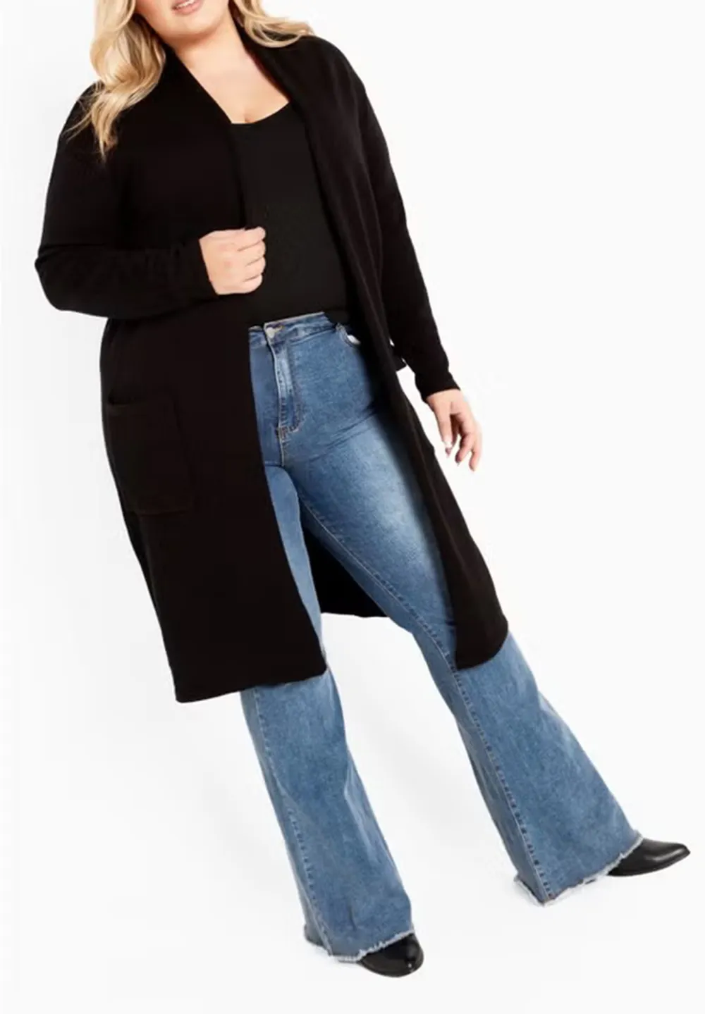 Medium To Long Solid Color Cardigan