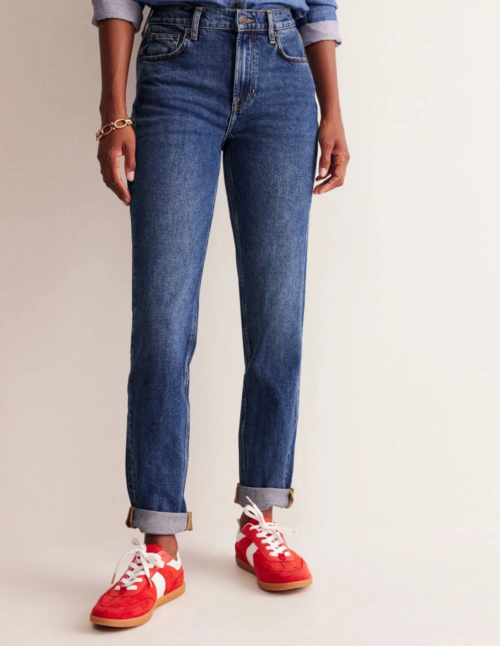 Light Blue High Waist Straight Casual Jeans