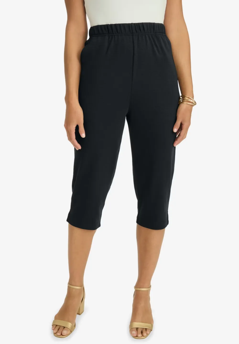 Ladies' Black Tapered 7/8 Pants