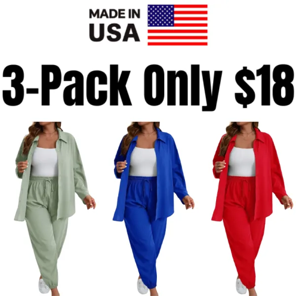 Women's Plus Size Fall-Winter Brown Drawstring Pants Suit