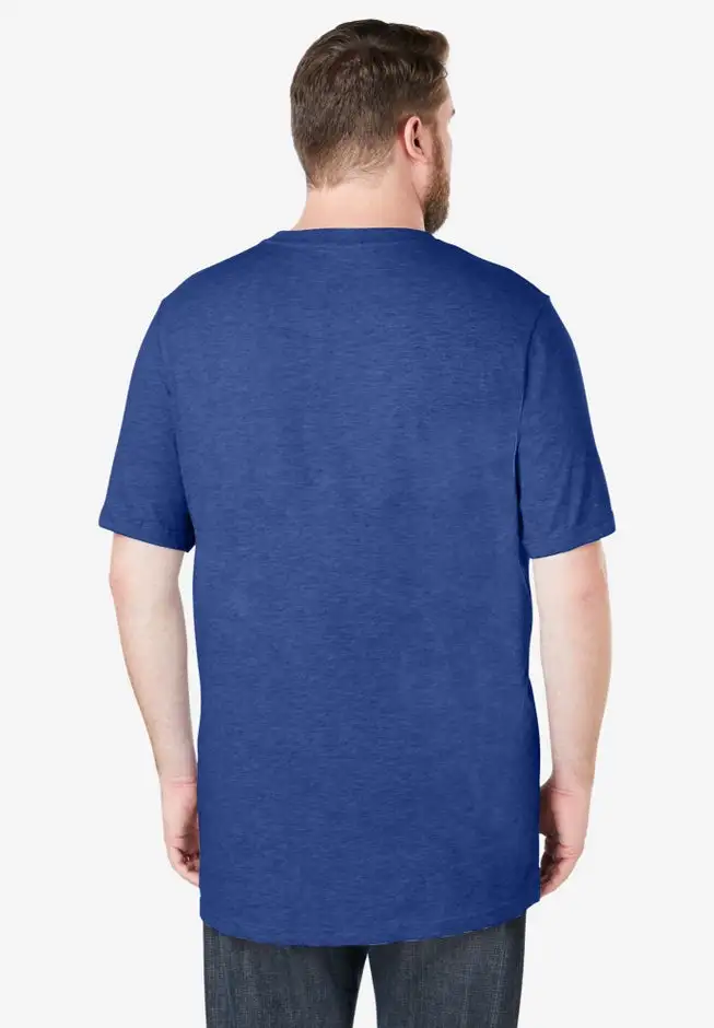 Shrink-Less Lightweight Longer-Length Crewneck Pocket T-Shirt