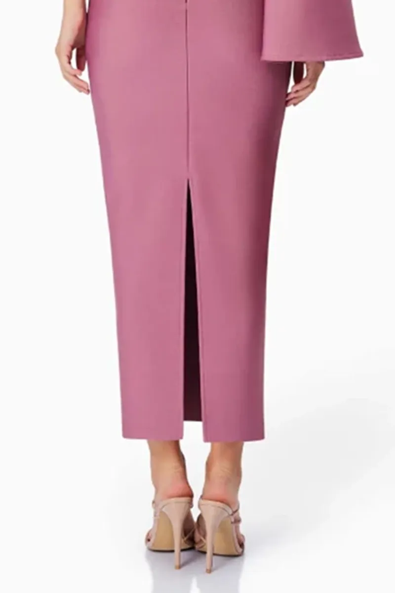 One Shoulder Flare Sleeve Two Piece Sets