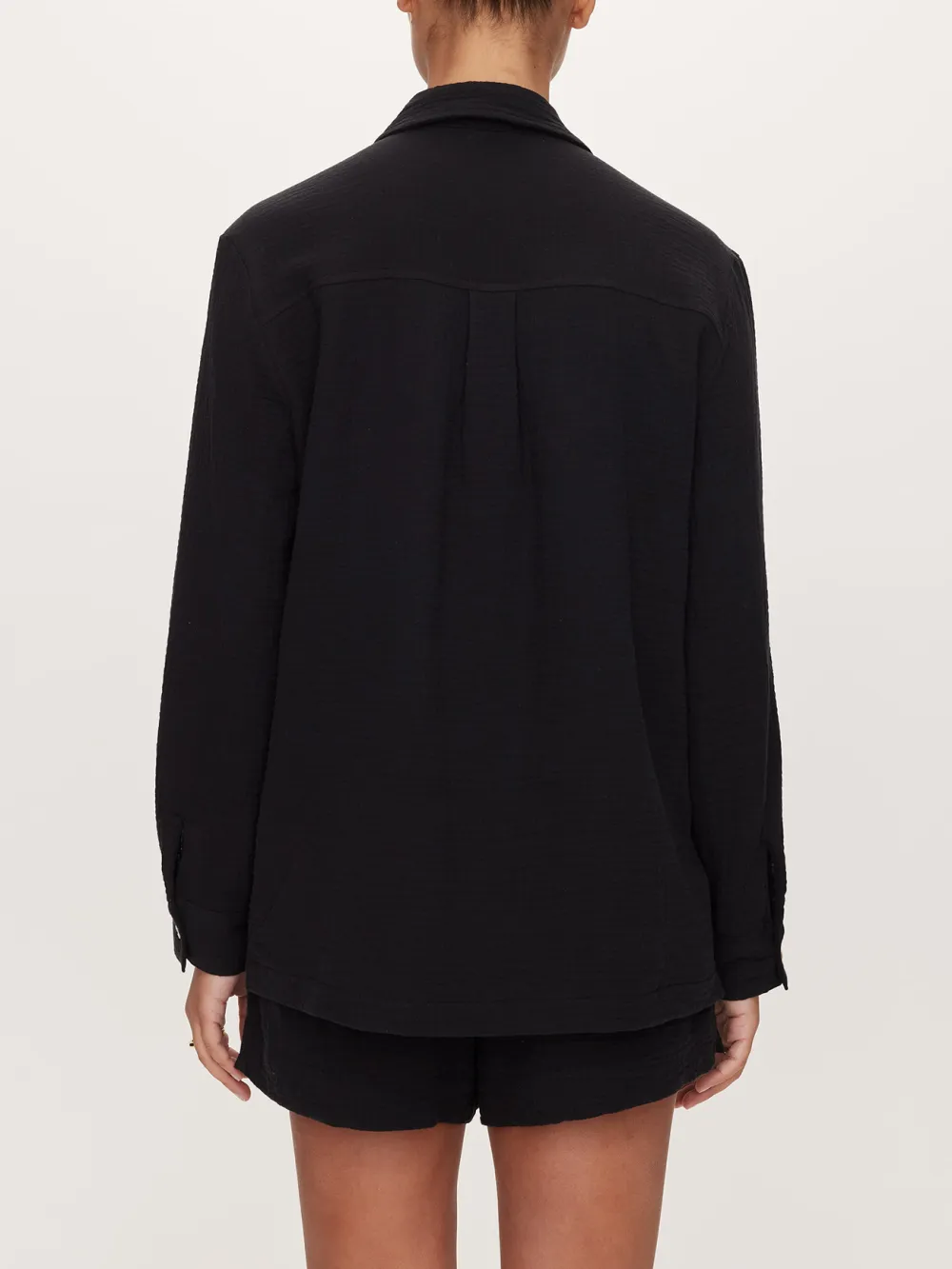 Solid Color Cotton Waffle Shirt