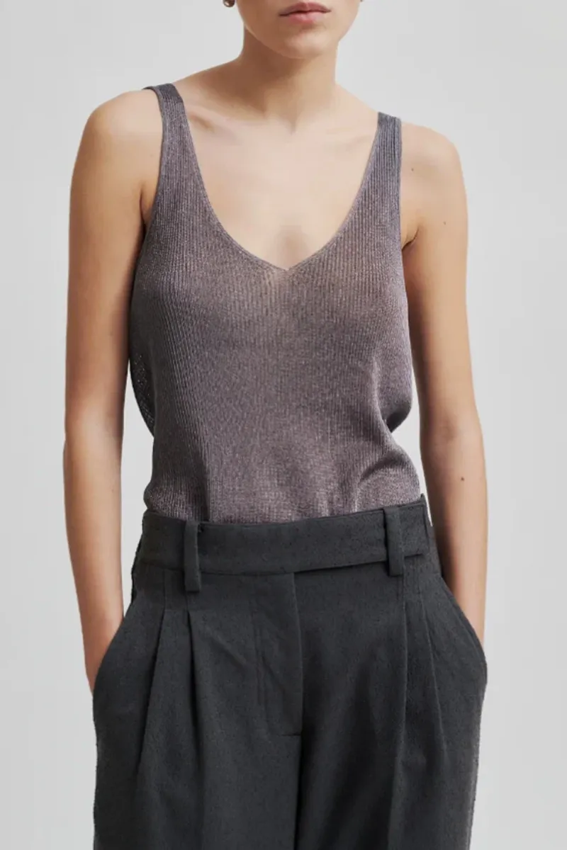 V Neck Knit Casual Sleeveless Tops