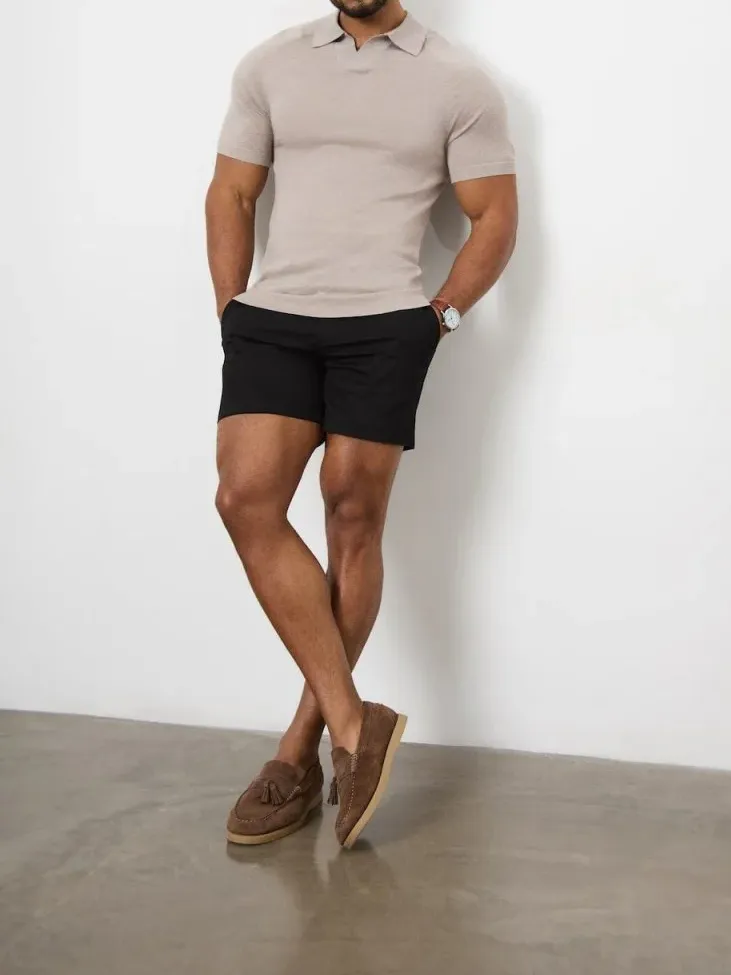Black Soft And Comfortable Chino Shorts