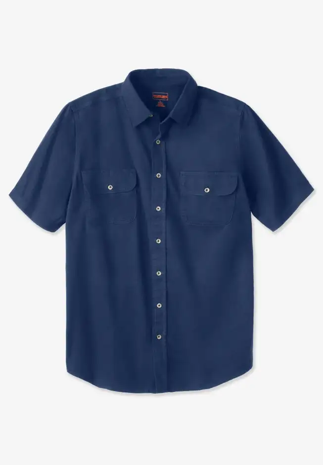 Short Sleeve Denim and Twill Shirt