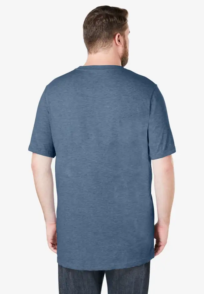 Shrink-Less Lightweight Longer-Length Crewneck Pocket T-Shirt