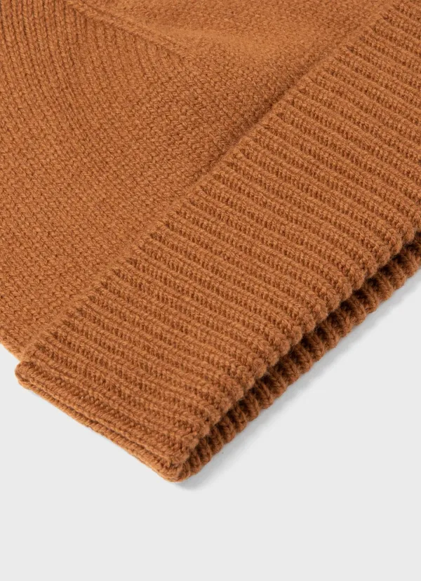 Rustic Brown Ribbed Beanie