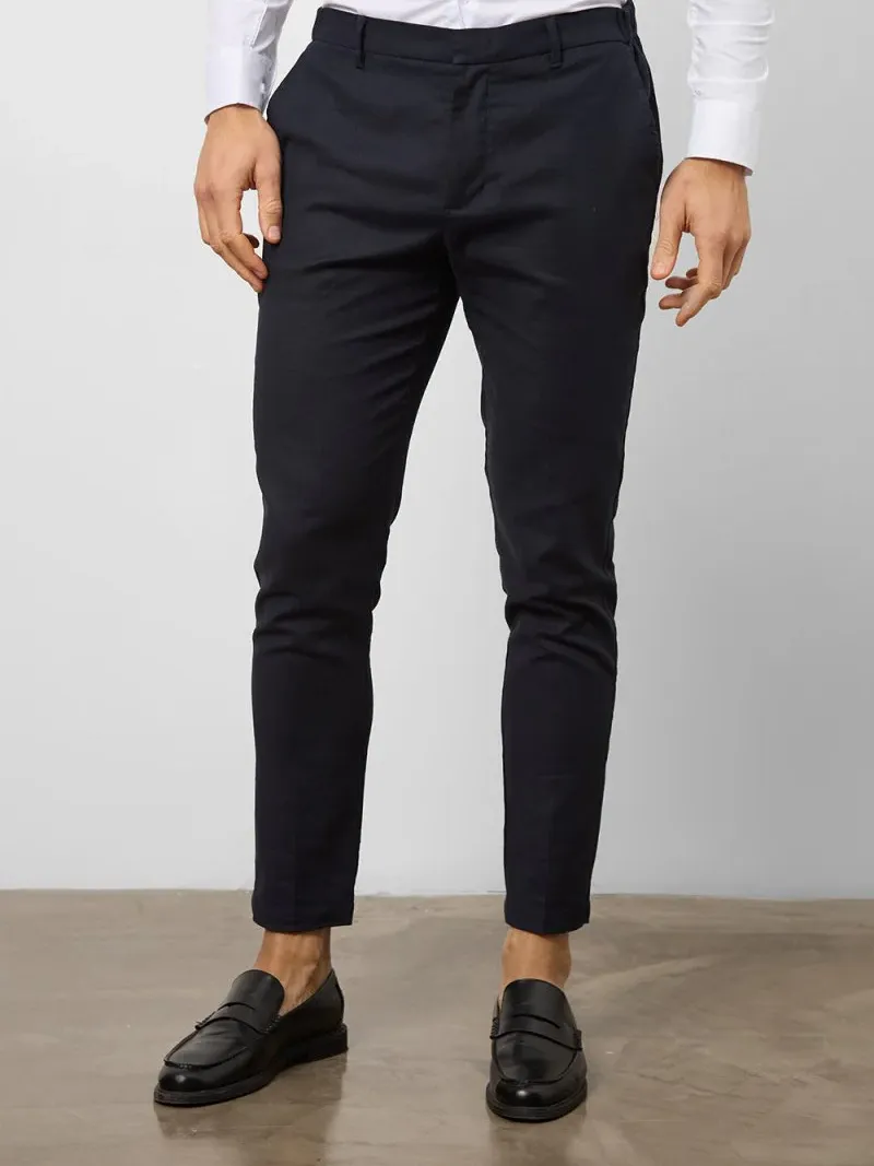 Navy Hight-End Comfortable Suit Trousers
