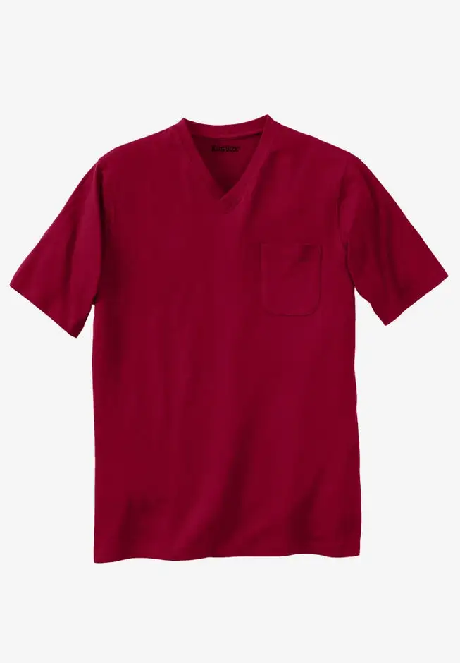 Shrink-Less Lightweight V-Neck Pocket T-Shirt