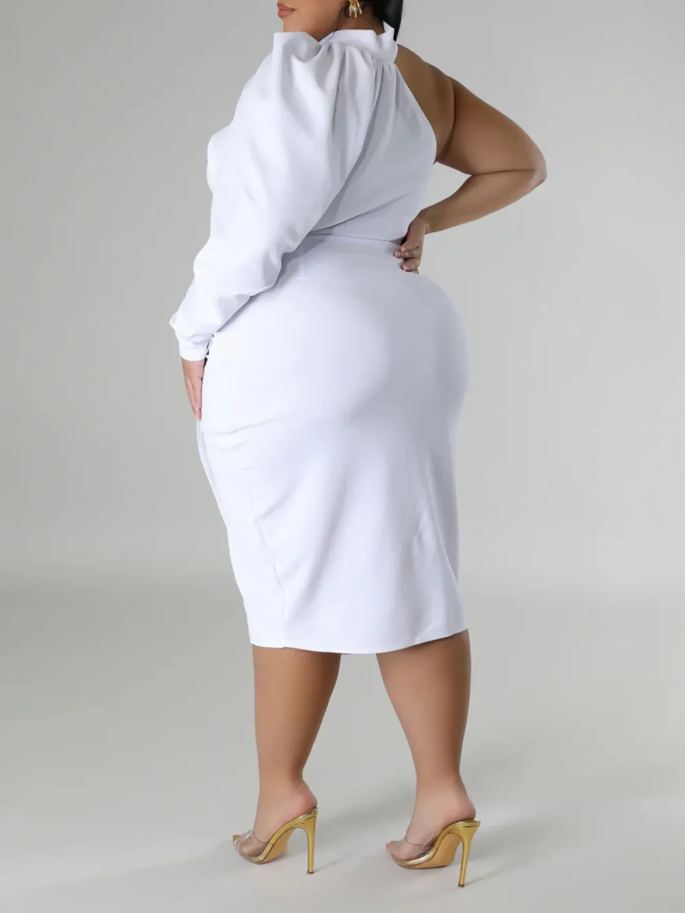 Satin One Shoulders Dress