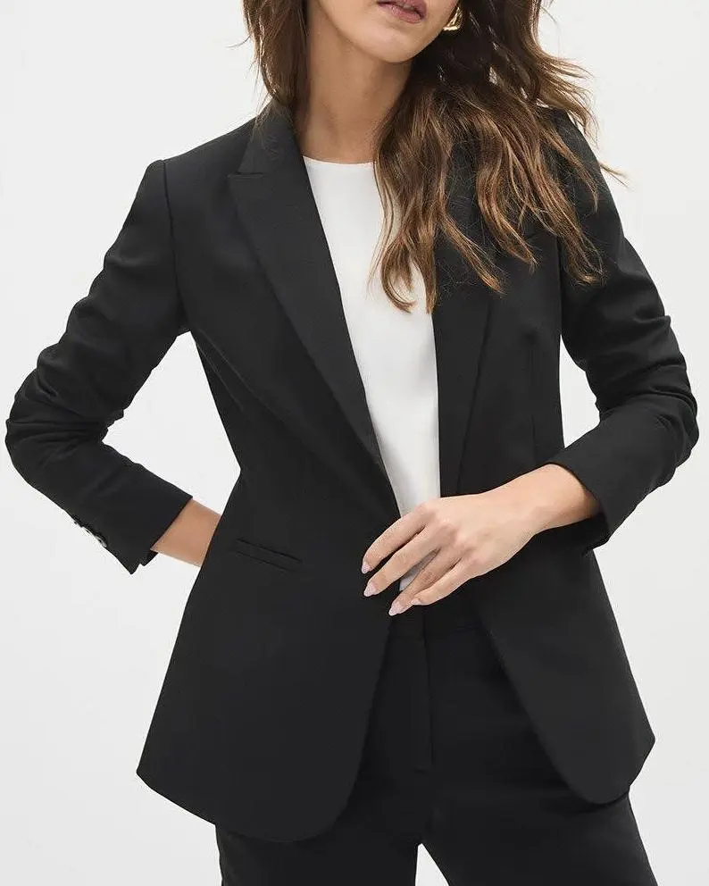 Classic Black Single Breasted Suit Jacket