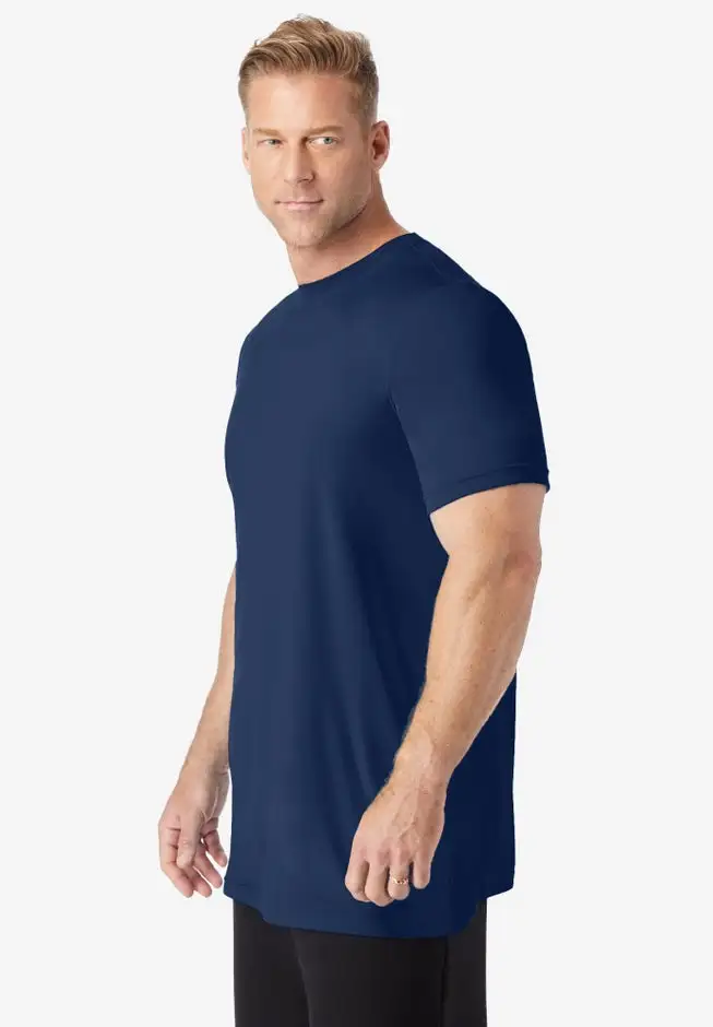 No Sweat Longer-Length Short Sleeve Crewneck Tee
