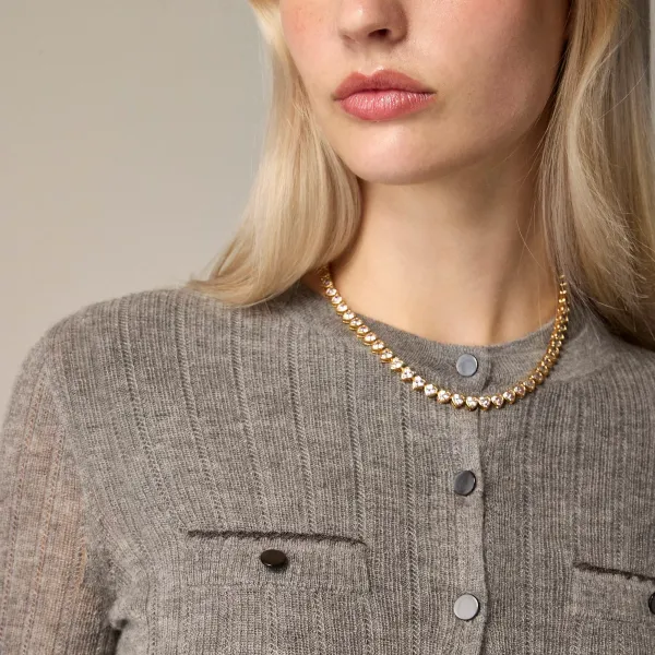 Cashmere Pointelle Shrunken Cardigans