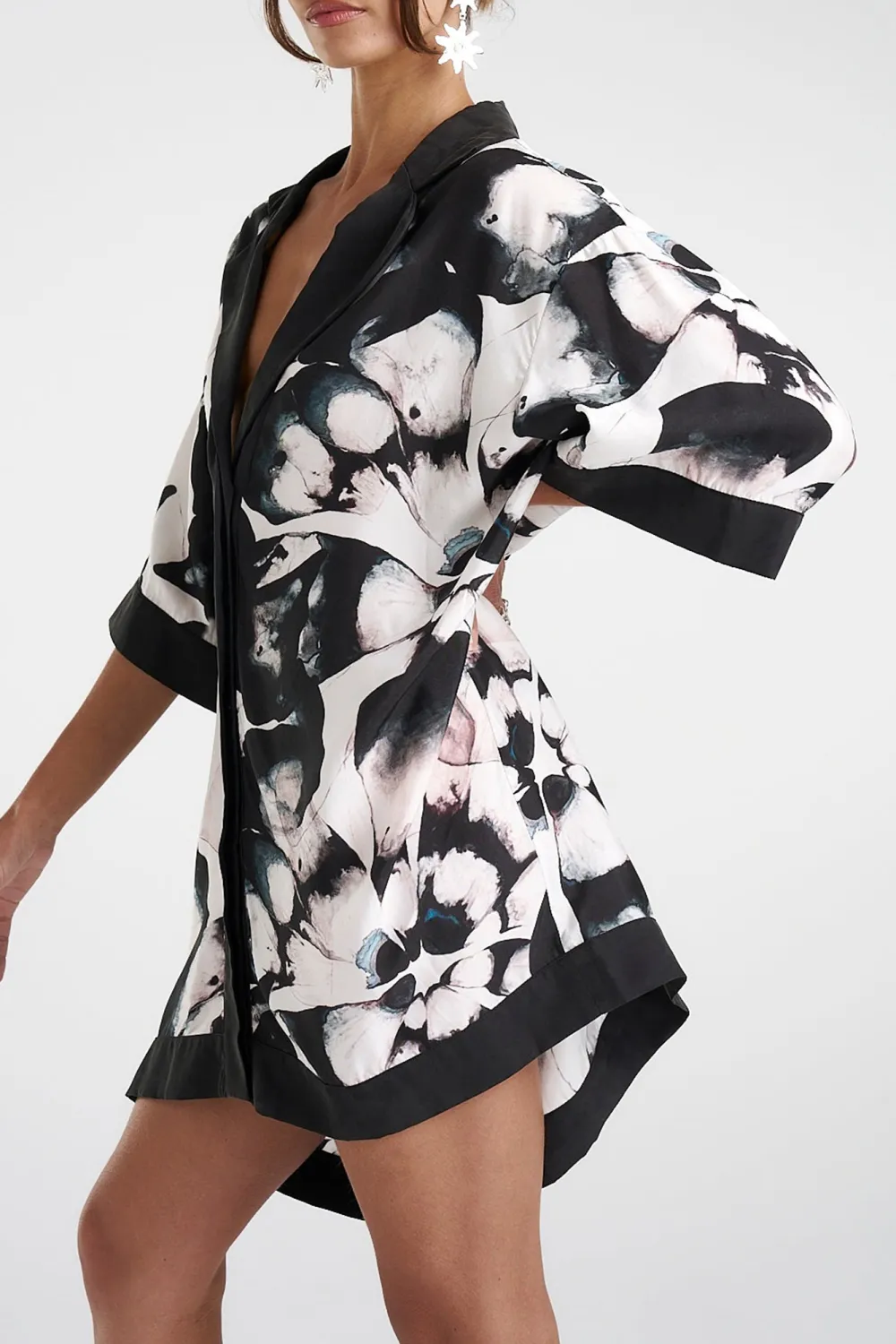 Black And White Personalized Art Plant Flowers Dresses