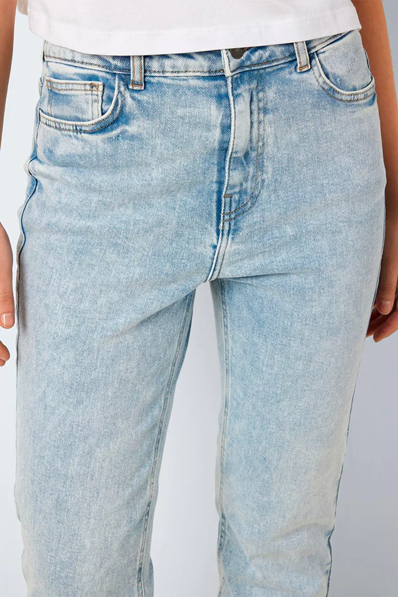 High Waist Straight Cropped Jeans
