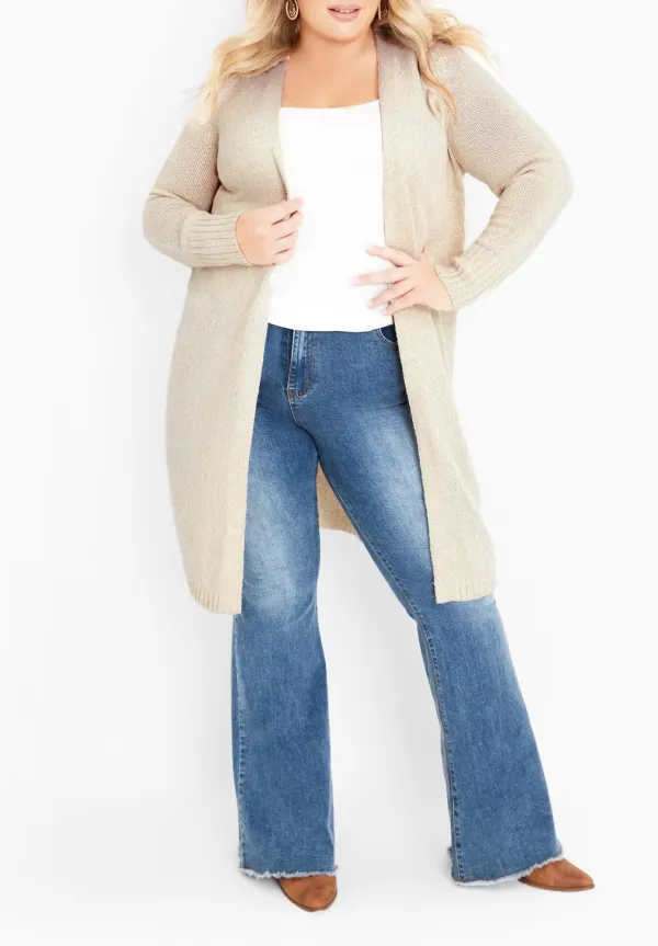 Ribbed Long Sleeved Cardigan