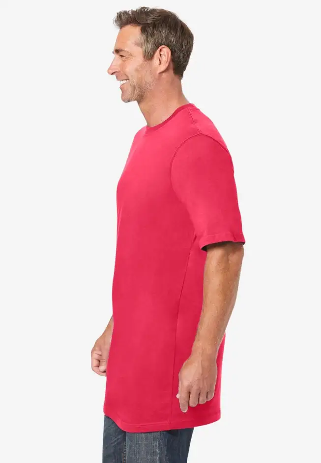 Shrink-Less Lightweight Longer-Length Crewneck T-Shirt