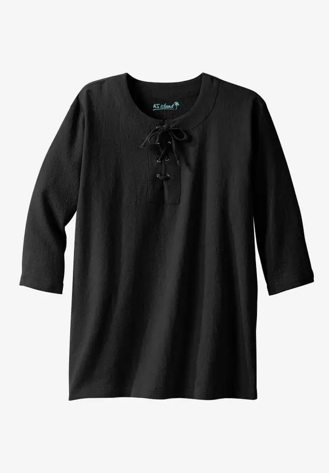 Gauze Lace-Up Shirt