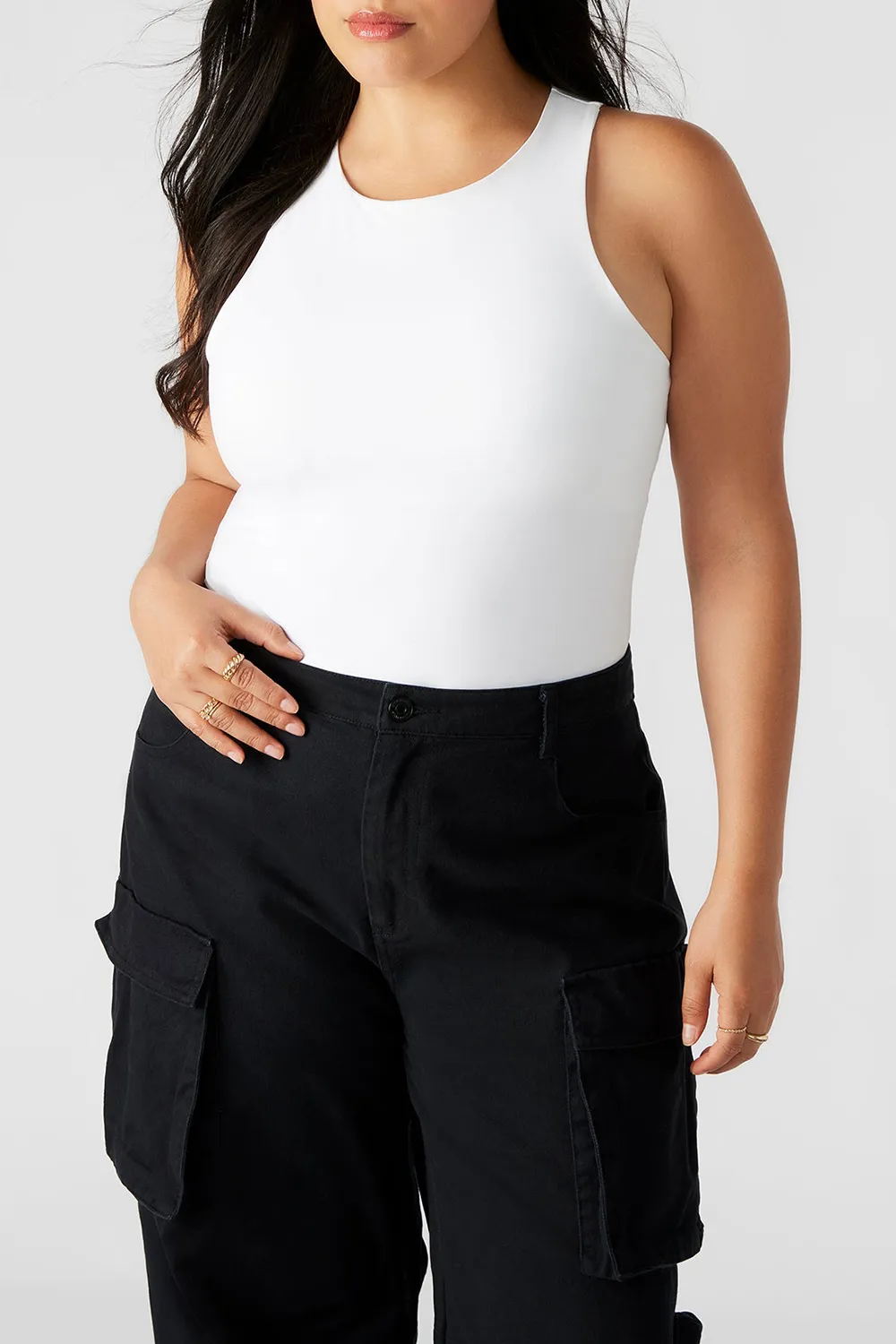 Crew Neck Bodysuit Red