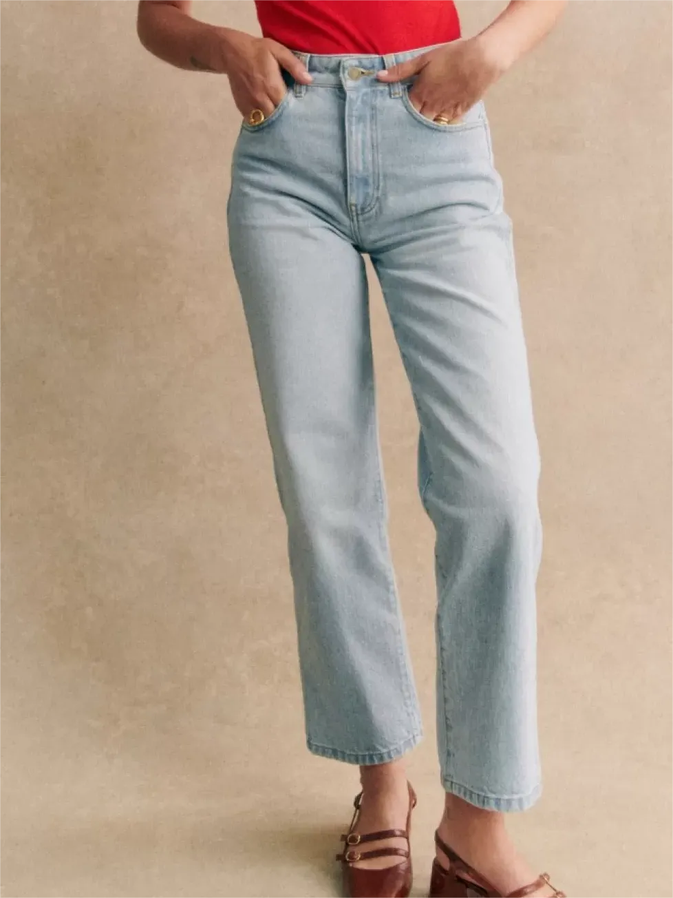 High Waist Denim Trouser