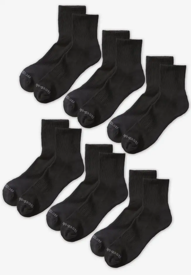 复制Reebok Quarter Top Socks, 6-pack