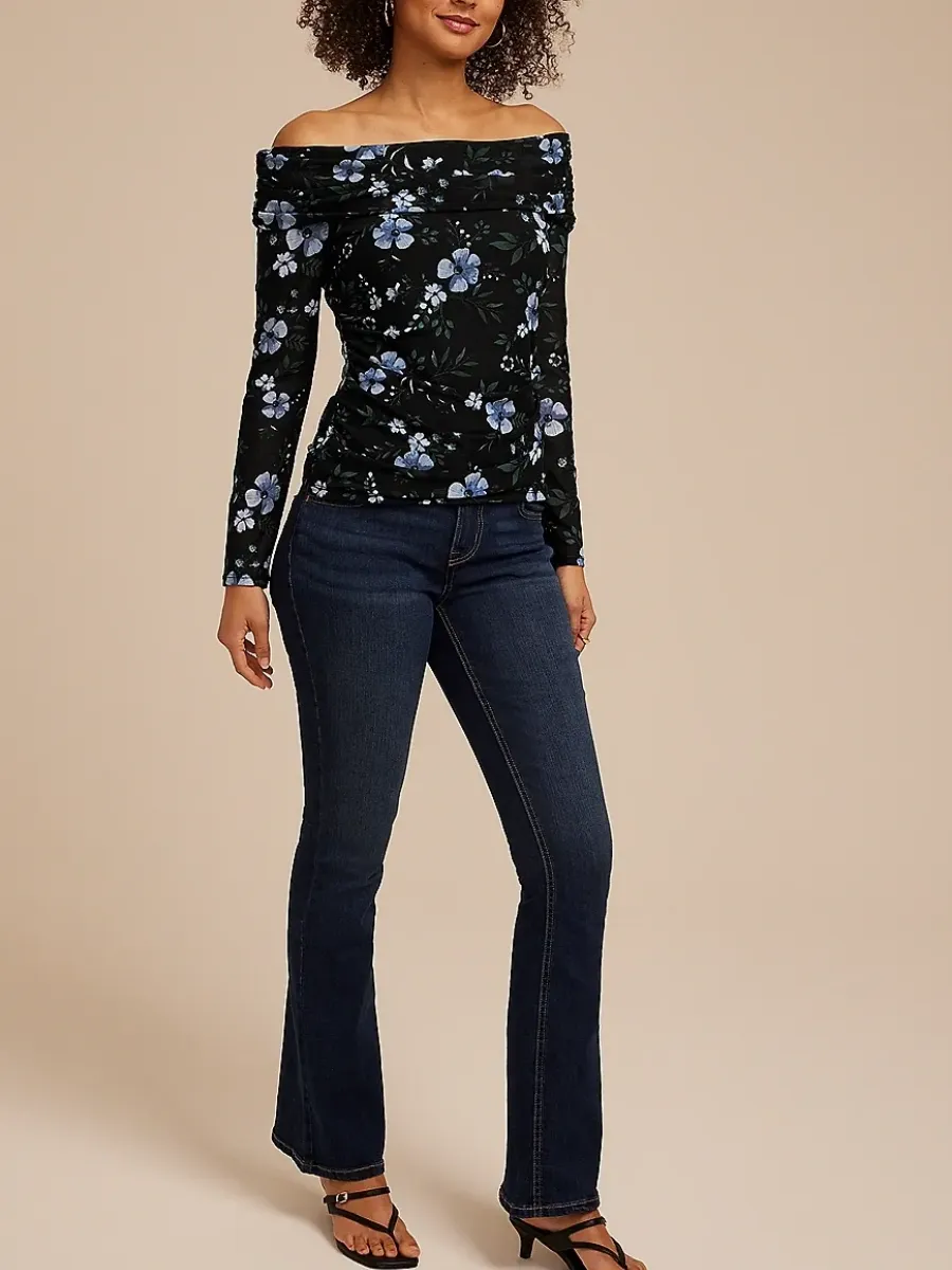 Ruched Floral Bodice Top