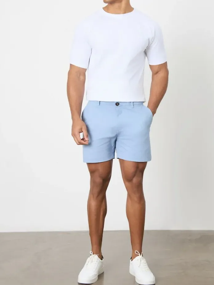 Light Blue Soft And Comfortable Chino Shorts