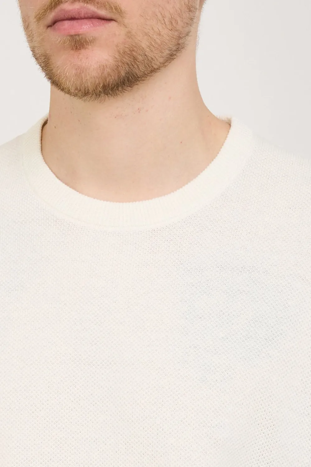 Pique Short Sleeve Knit Cream