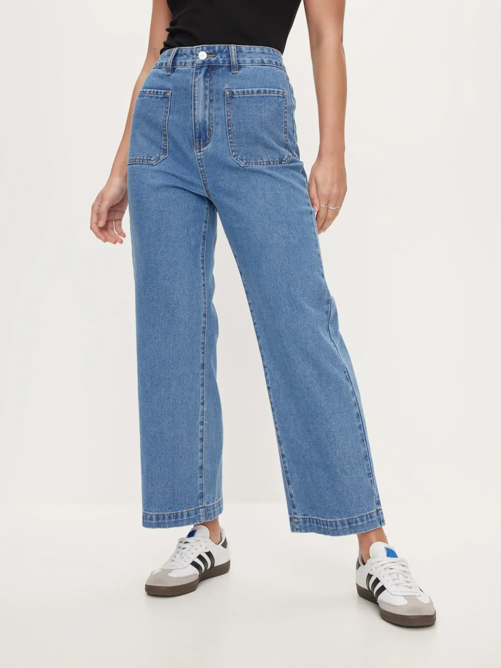Casual Style Wide Leg Jean