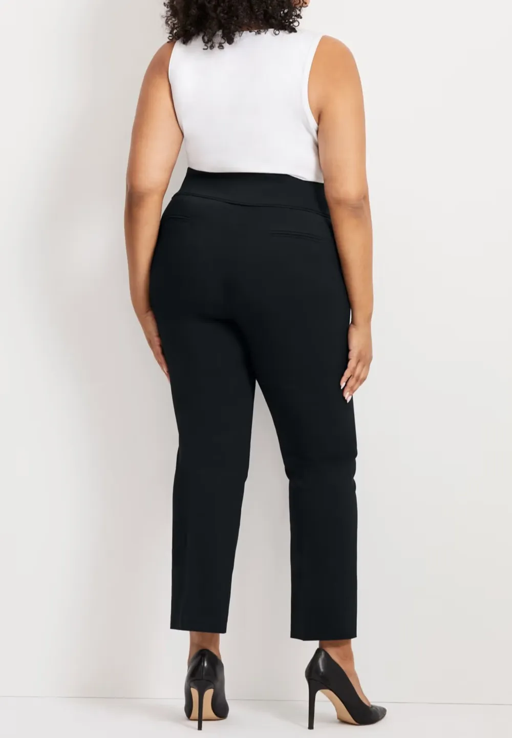 Solid Color Slanted Pocket Pants