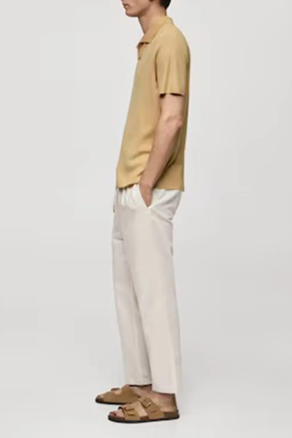 V-Neck Polo Collar Shirt
