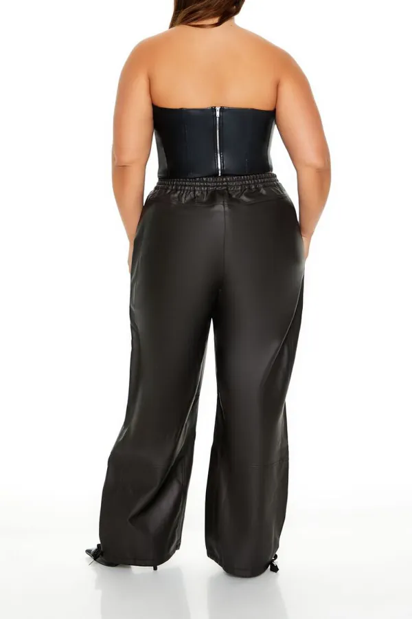 Plus Size Faux Leather Pants