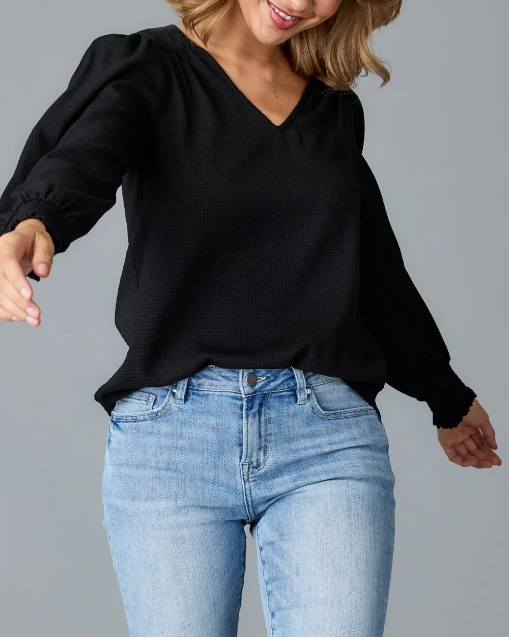 Comfortable Black Daily Blouse