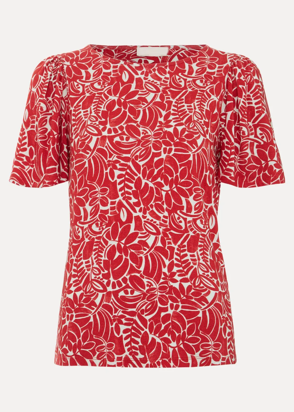 Fashionable High-End Red Printed Ladies Top