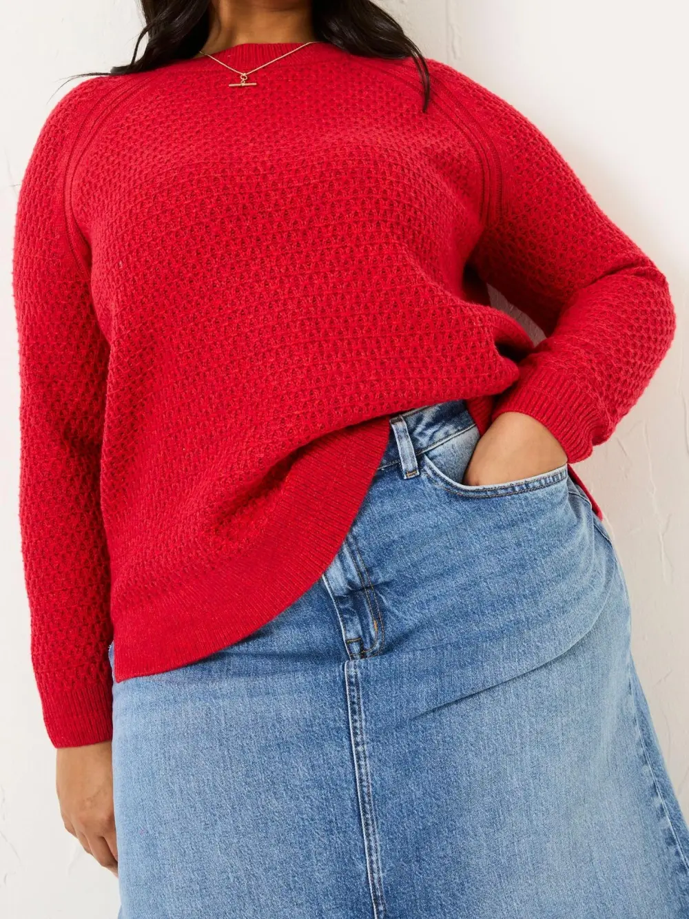 Red Textured Jumper
