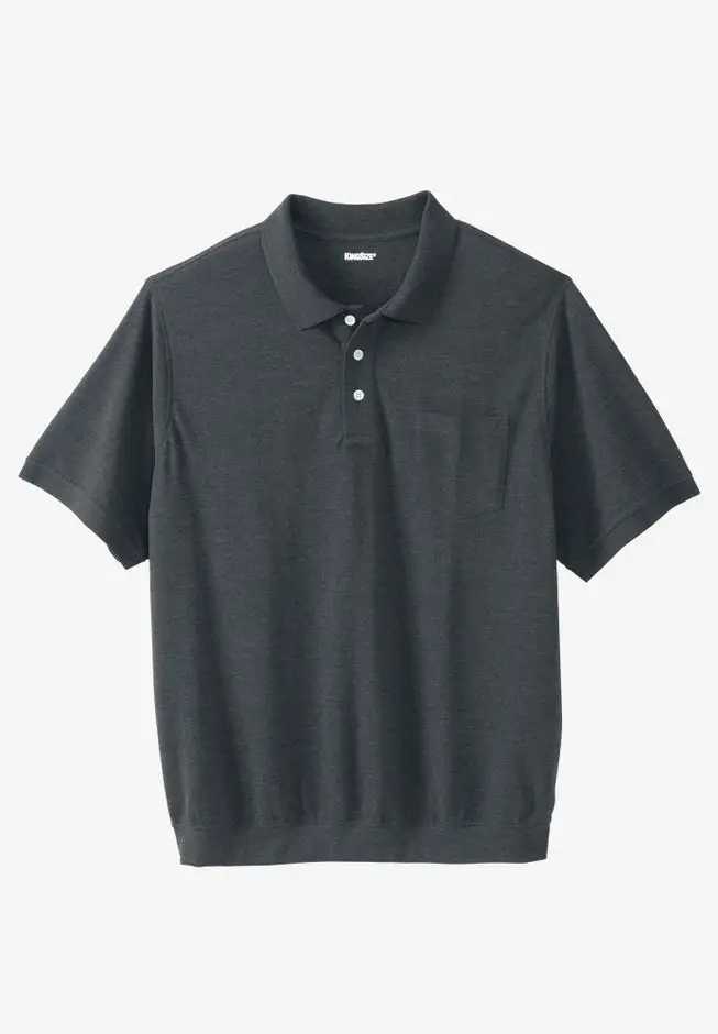 No Tuck Pocket Shrink-Less™ Cotton Polo Shirt
