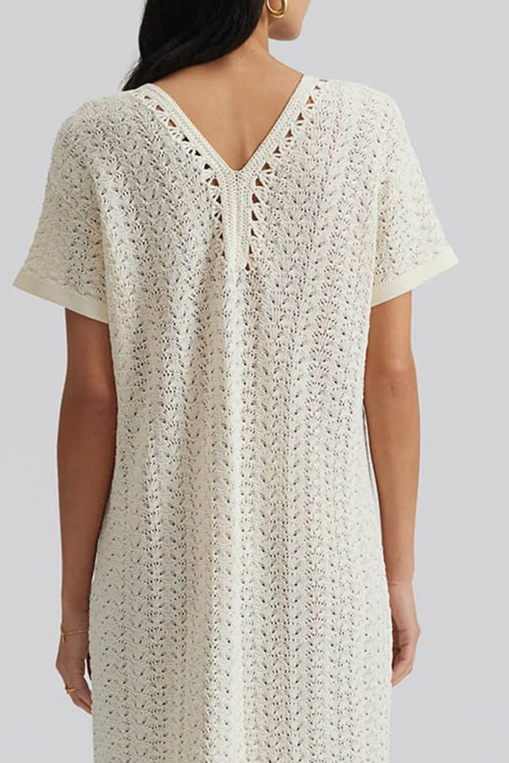 AIRA KAFTAN-Fringe detail knitted kaftan