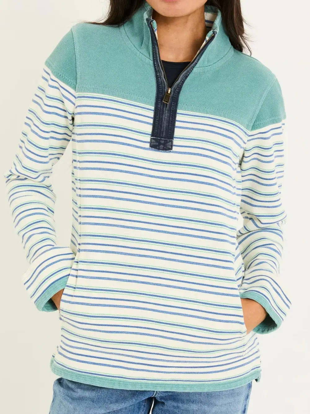 Blue Stripe Stretch Hoodie