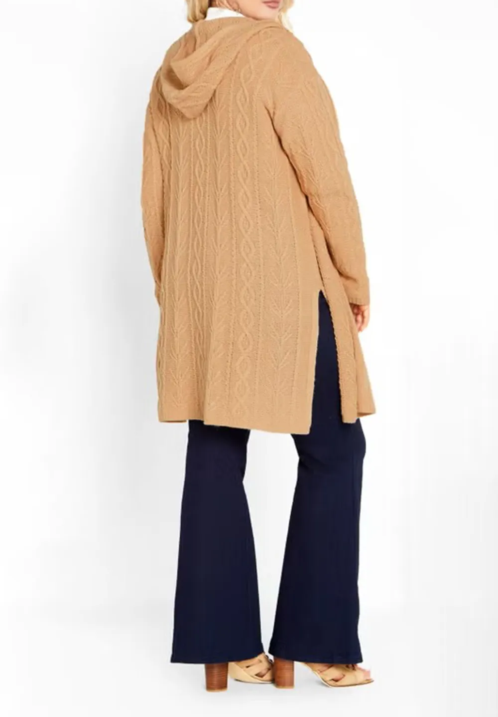 Solid Color Fitted Knitted Cardigan