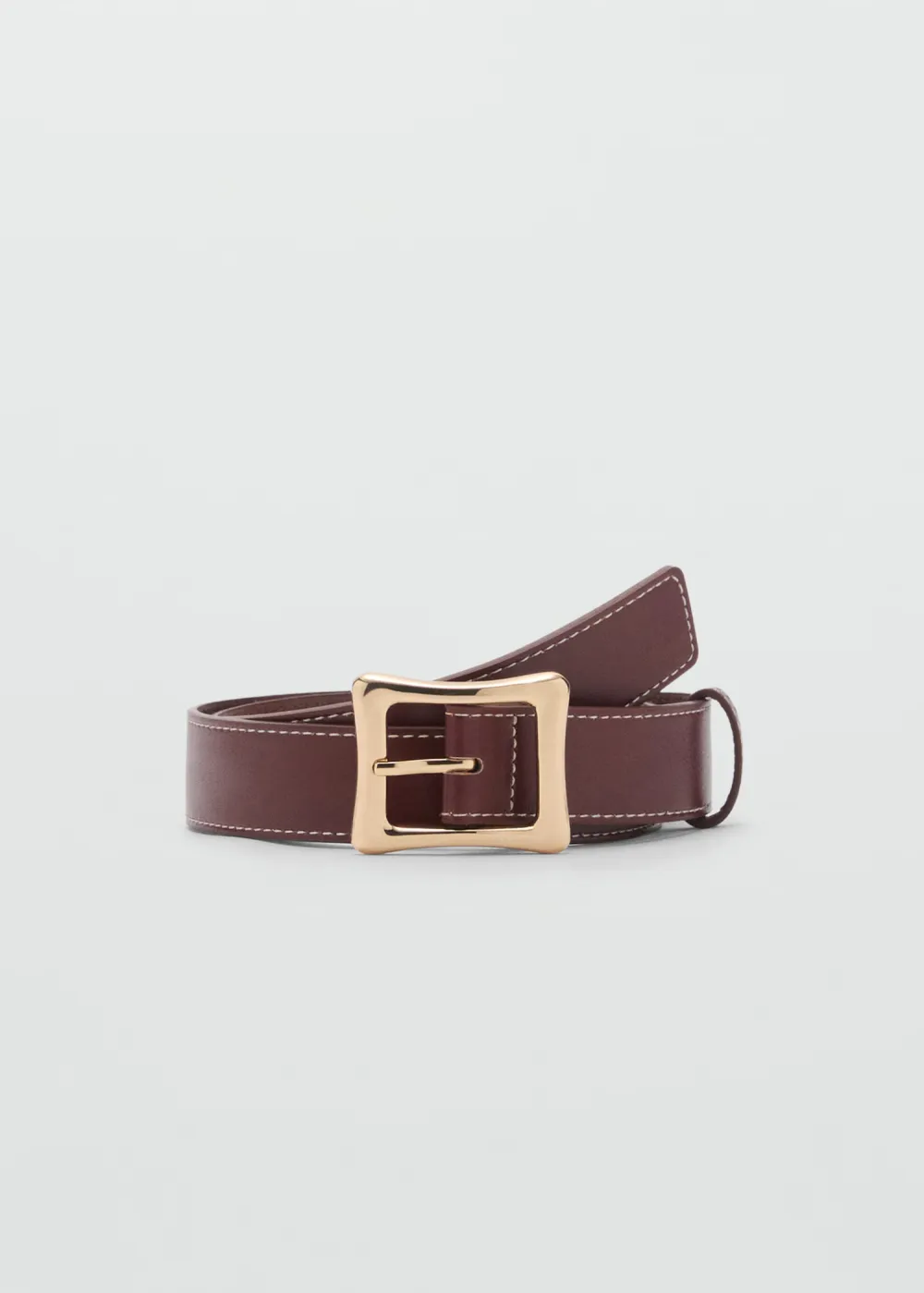 Brown Casual Style Plain Square Buckle Belts