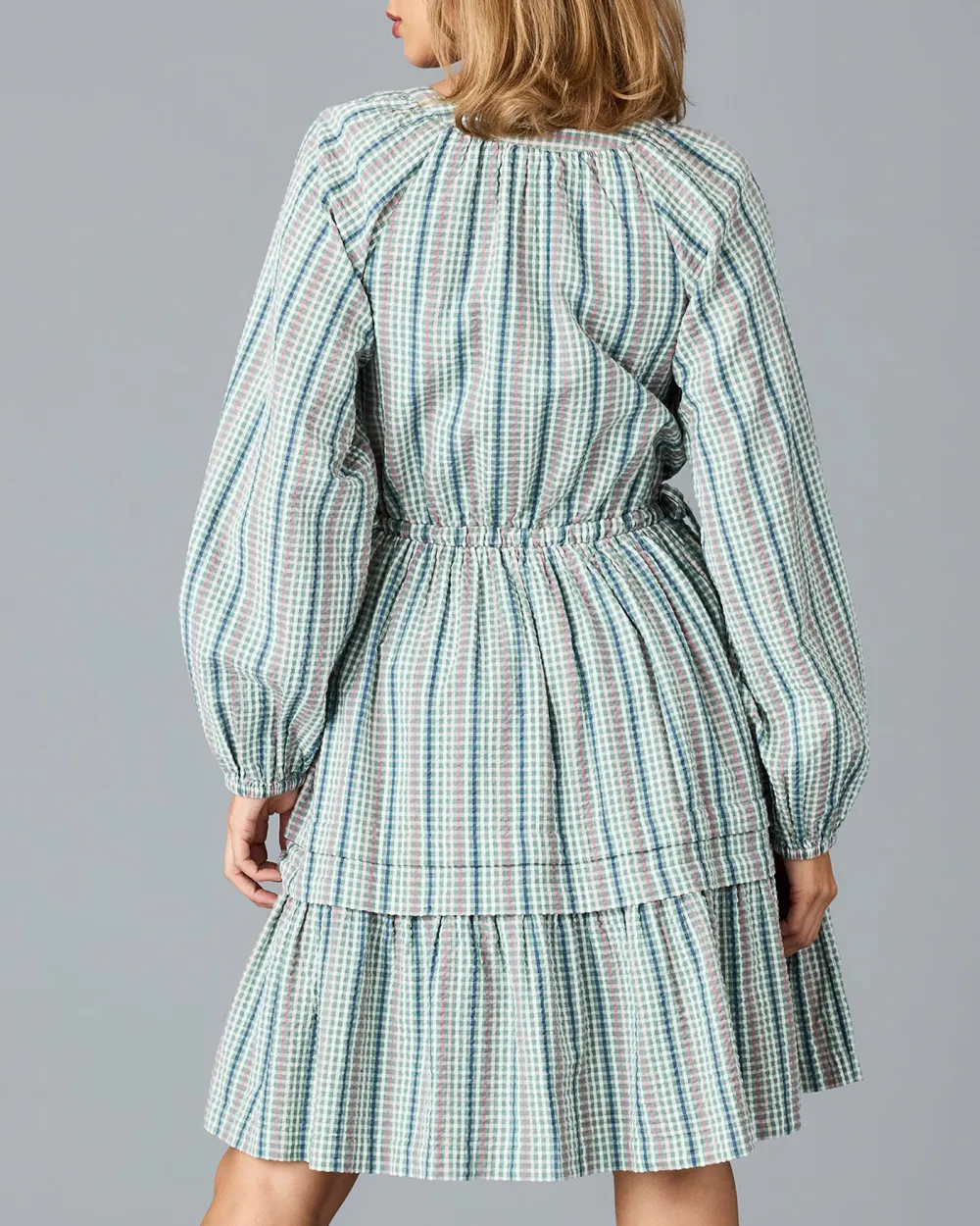 Light Colored Checkered Dress